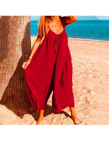 Pantalón Jumpsuit pierna ancha holgado de tirantes para Mujer | LHESH.mx | Mayoreo Calzado, Ropa y más productos