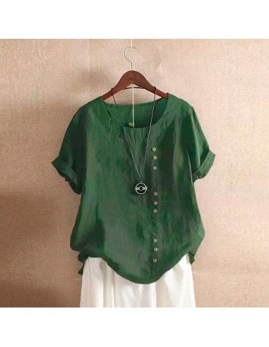 Moda plus blusa de manga corta de moda para dama al mayoreo ofrece LHESH – ID 43577 verde