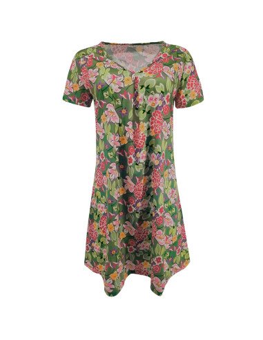 Moda plus vestido manga corta para dama al mayoreo ofrece LHESH - ID 43543 verde