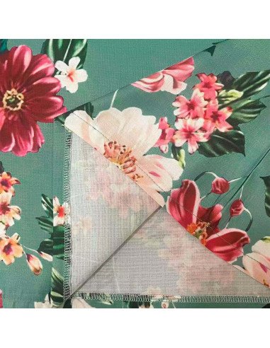 Moda plus vestido con estampado floral para dama al mayoreo ofrece LHESH - ID 43586 verde