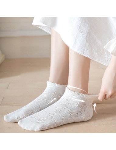 Calcetín Tobillero de encaje Blanco para Mujer | LHESH.mx | Mayoreo Calzado, Ropa y más productos