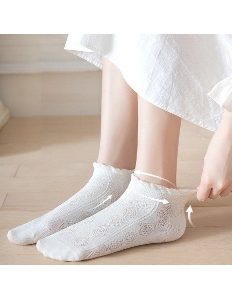 Calcetín Tobillero de encaje Blanco para Mujer | LHESH.mx | Mayoreo Calzado, Ropa y más productos