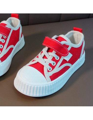 Tenis para niños rojo y blanco de venta al mayoreo en LHESH
