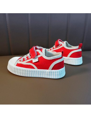 Tenis para niños rojo y blanco de venta al mayoreo en LHESH