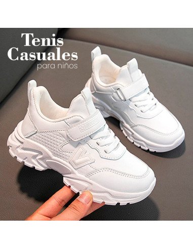 Tenis deportivos blancos para niños al mayoreo en LHESH