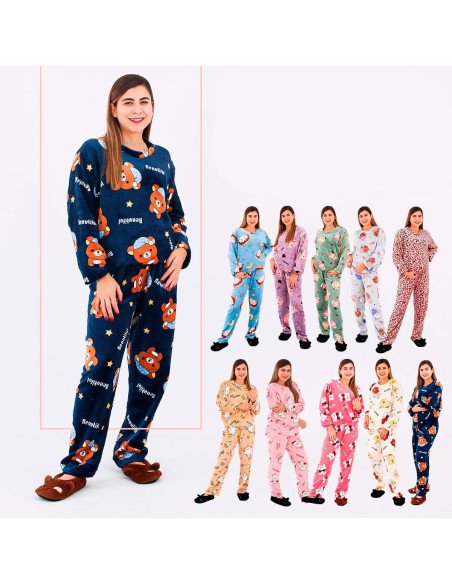 Pijama peluche para dama al mayoreo en LHESH