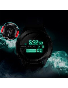 Reloj de pulsera sport al mayoreo ofrece LHESH – ID 41493 rojo y gris oscuro