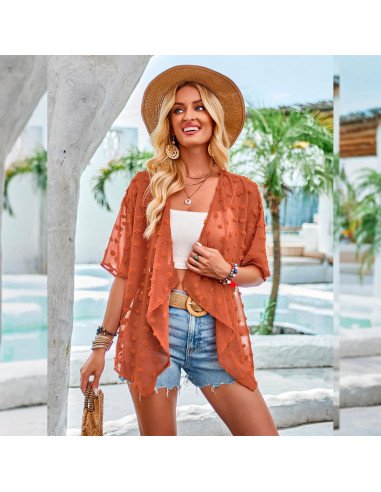 Moda plus blusa para dama al mayoreo ofrece LHESH – ID 45288 - marrón