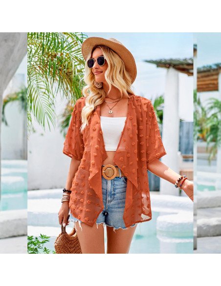 Moda plus blusa para dama al mayoreo ofrece LHESH – ID 45288 - marrón