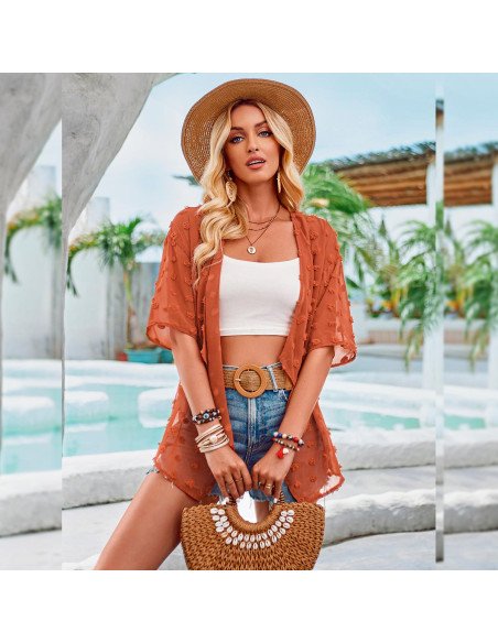 Moda plus blusa para dama al mayoreo ofrece LHESH – ID 45288 - marrón