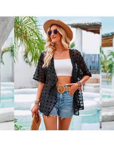 Moda plus blusa para dama al mayoreo ofrece LHESH – ID  45286 - negro