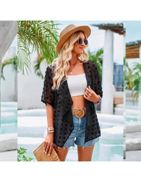 Moda plus blusa para dama al mayoreo ofrece LHESH – ID  45286 - negro