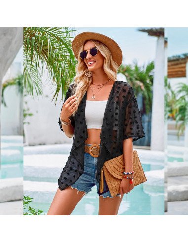 Moda plus blusa para dama al mayoreo ofrece LHESH – ID  45286 - negro