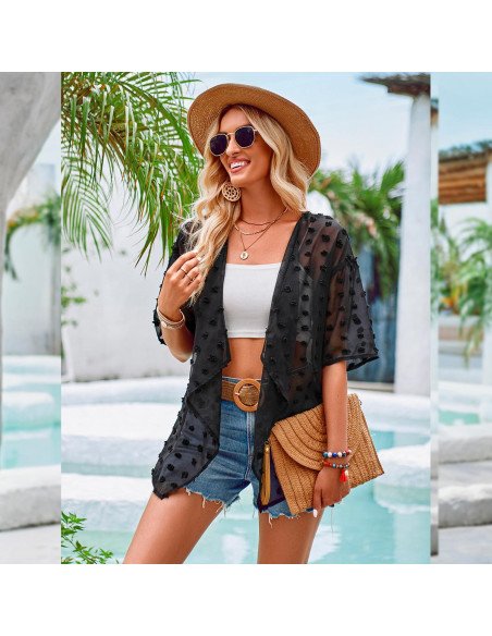 Moda plus blusa para dama al mayoreo ofrece LHESH – ID  45286 - negro