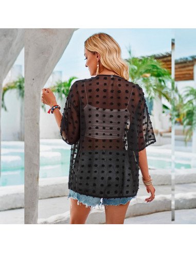 Moda plus blusa para dama al mayoreo ofrece LHESH – ID  45286 - negro