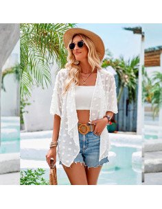 Moda plus blusa para dama al mayoreo ofrece LHESH – ID  45287 - blanco 2