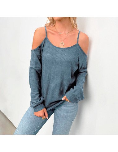 Mayoreo de blusa de moda con hombros descubiertos importada al en LHESH