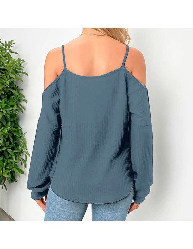 Mayoreo de blusa de moda con hombros descubiertos importada al en LHESH