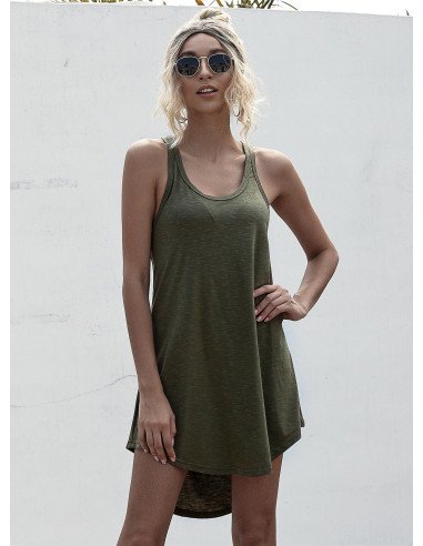 Vestido verde de tirantes Importado al mayoreo en LHESH