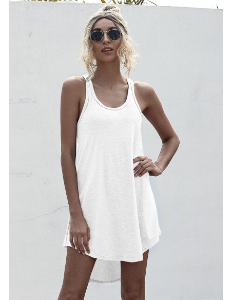 Vestido blanco de tirantes Importado al mayoreo en LHESH