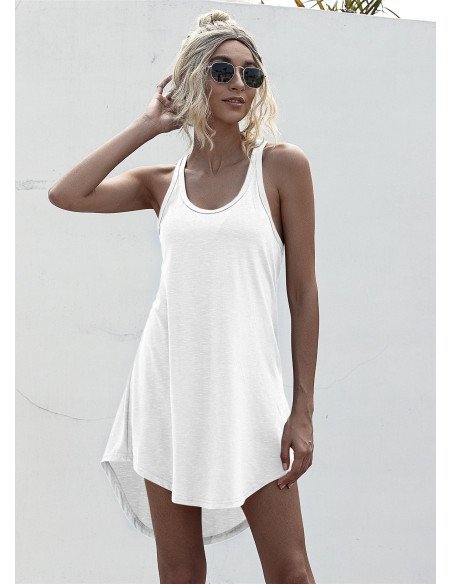 Vestido blanco de tirantes Importado al mayoreo en LHESH