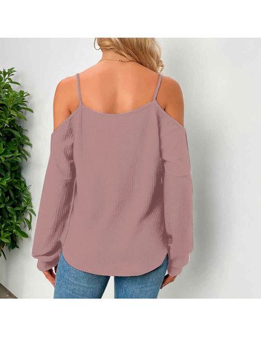 Mayoreo de blusa de moda con hombros descubiertos importada al en LHESH