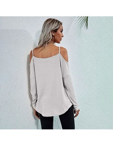 Mayoreo de blusa de moda con hombros descubiertos importada al en LHESH