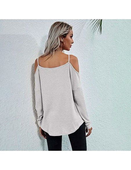 Mayoreo de blusa de moda con hombros descubiertos importada al en LHESH