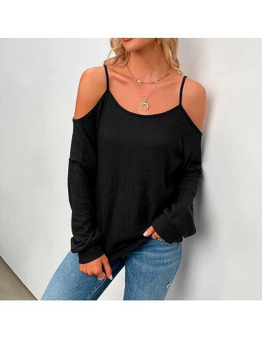 Mayoreo de blusa de moda con hombros descubiertos importada al en LHESH