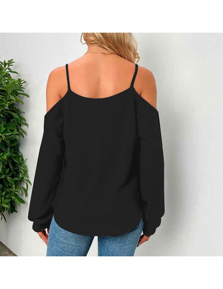 Mayoreo de blusa de moda con hombros descubiertos importada al en LHESH
