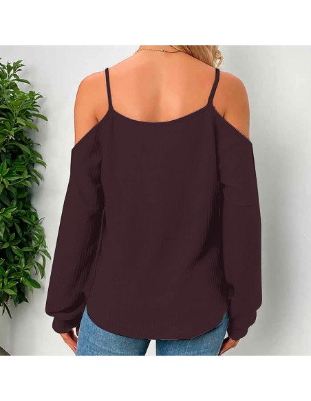 Mayoreo de blusa de moda con hombros descubiertos importada al en LHESH