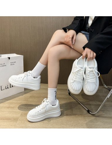 Tenis blancos de plataforma para mujer mayoreo en LHESH