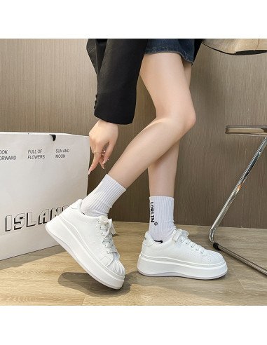 Tenis blancos de plataforma para mujer mayoreo en LHESH