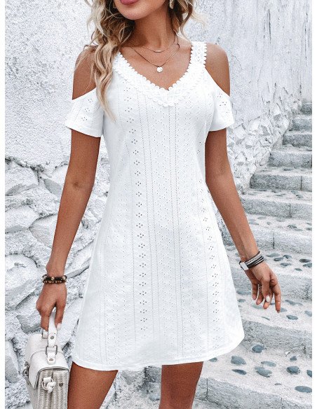 Vestido hombros descubiertos importado al mayoreo en LHESH