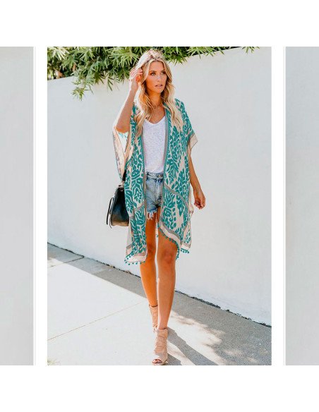 Pareo para dama al mayoreo ofrece LHESH – ID 45269 blanco/verde