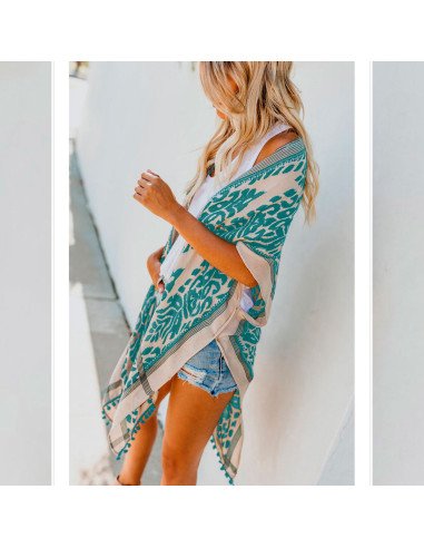 Pareo para dama al mayoreo ofrece LHESH – ID 45269 blanco/verde