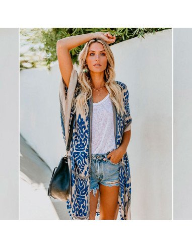 Pareo para dama al mayoreo ofrece LHESH – ID 45271 blanco/azul