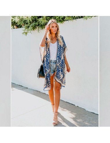 Pareo para dama al mayoreo ofrece LHESH – ID 45271 blanco/azul