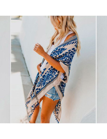 Pareo para dama al mayoreo ofrece LHESH – ID 45271 blanco/azul