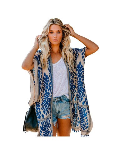 Pareo para dama al mayoreo ofrece LHESH – ID 45271 blanco/azul