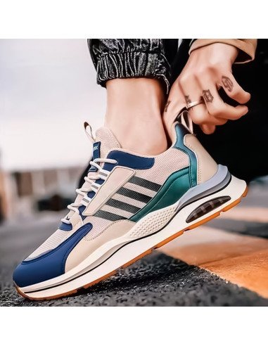 Tenis de inyección para hombre al mayoreo ofrece LHESH - ID 45741 beige/azul