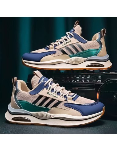 Tenis de inyección para hombre al mayoreo ofrece LHESH - ID 45741 beige/azul