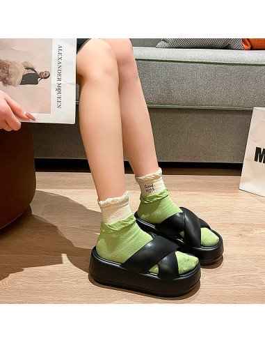 Sandalias negras importadas al Mayoreo en LHESH