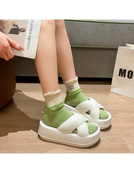 Sandalias blancas para dama al Mayoreo en LHESH