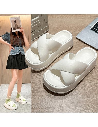 Sandalias blancas para dama al Mayoreo en LHESH