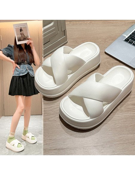 Sandalias blancas para dama al Mayoreo en LHESH