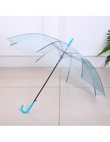 Sombrilla transparente con mango curvo al mayoreo ofrece LHESH – ID 46038