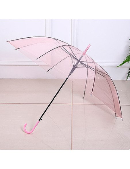 Sombrilla transparente con mango curvo al mayoreo ofrece LHESH – ID 46038