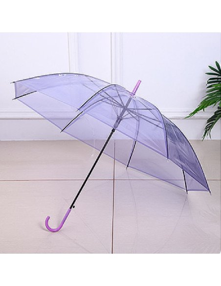 Sombrilla transparente con mango curvo al mayoreo ofrece LHESH – ID 46038
