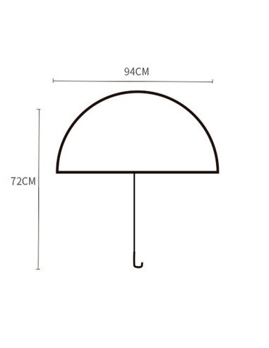 Sombrilla transparente con mango curvo al mayoreo ofrece LHESH – ID 46038